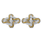 Raw diamond white gold cufflinks (interwoven)